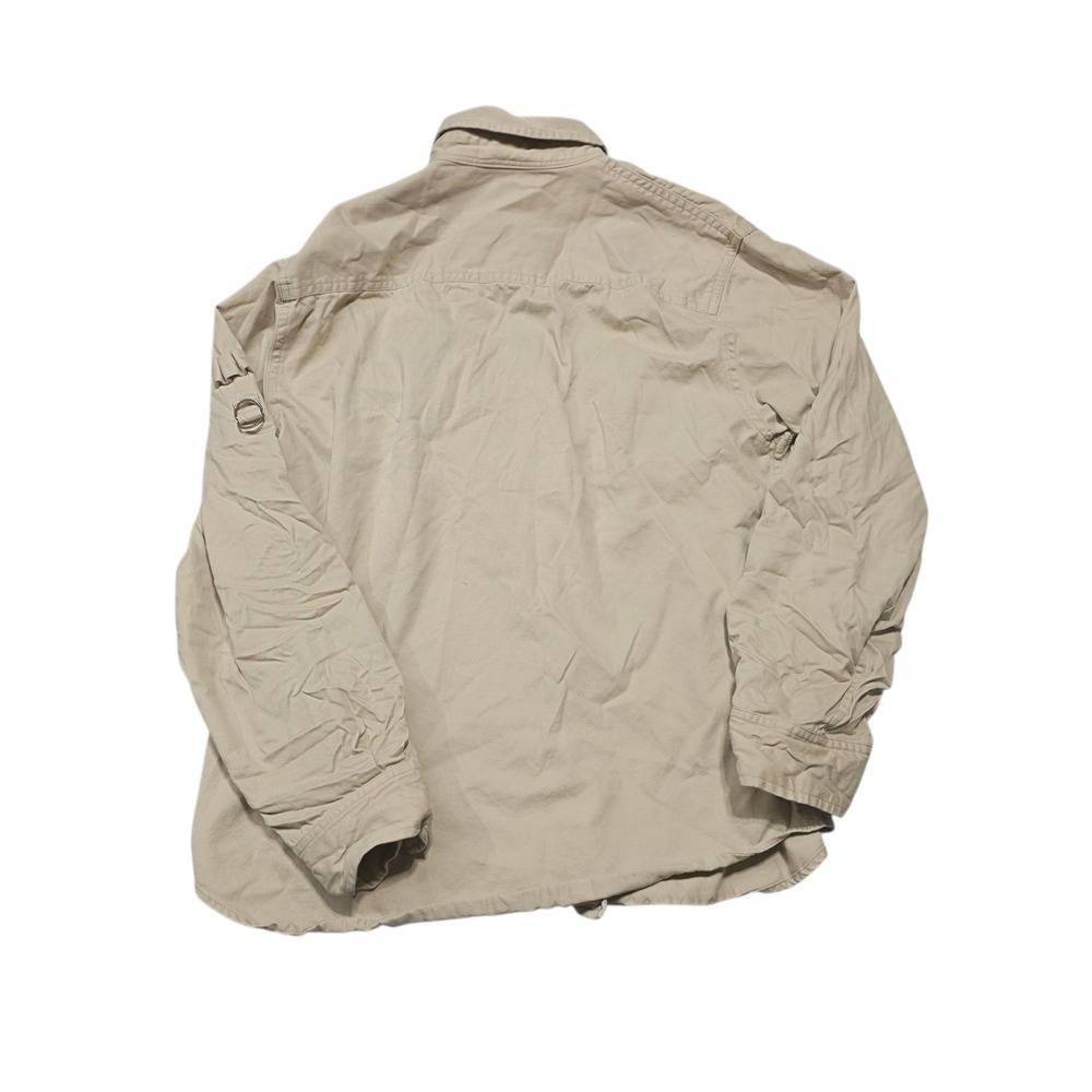 Lauren Ralph Lauren Womens Beige Cotton Twill Roll Tab‎ Sleeve Utility Shirt M - Picture 3 of 7